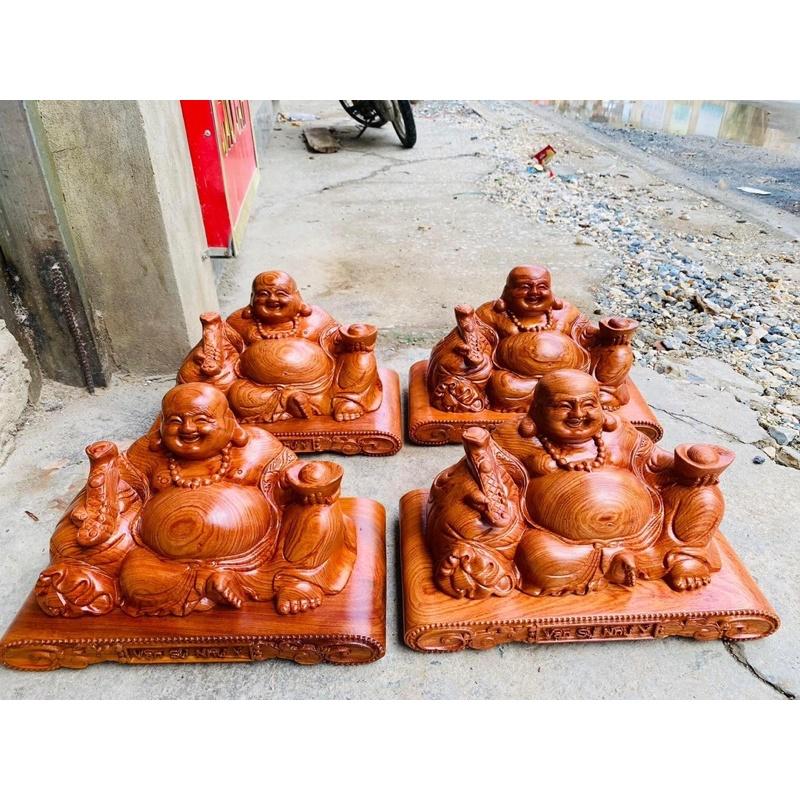 Di lặc ngồi gỗ hương đá kt 40x22x21