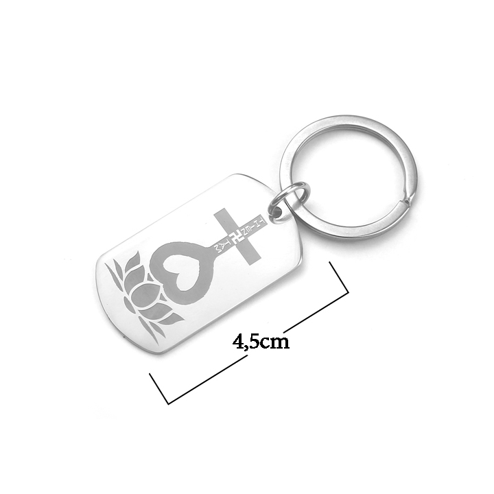 Móc khóa khắc Thiên Tâm bình an may mắn MMD022 Không đen không rỉ sét