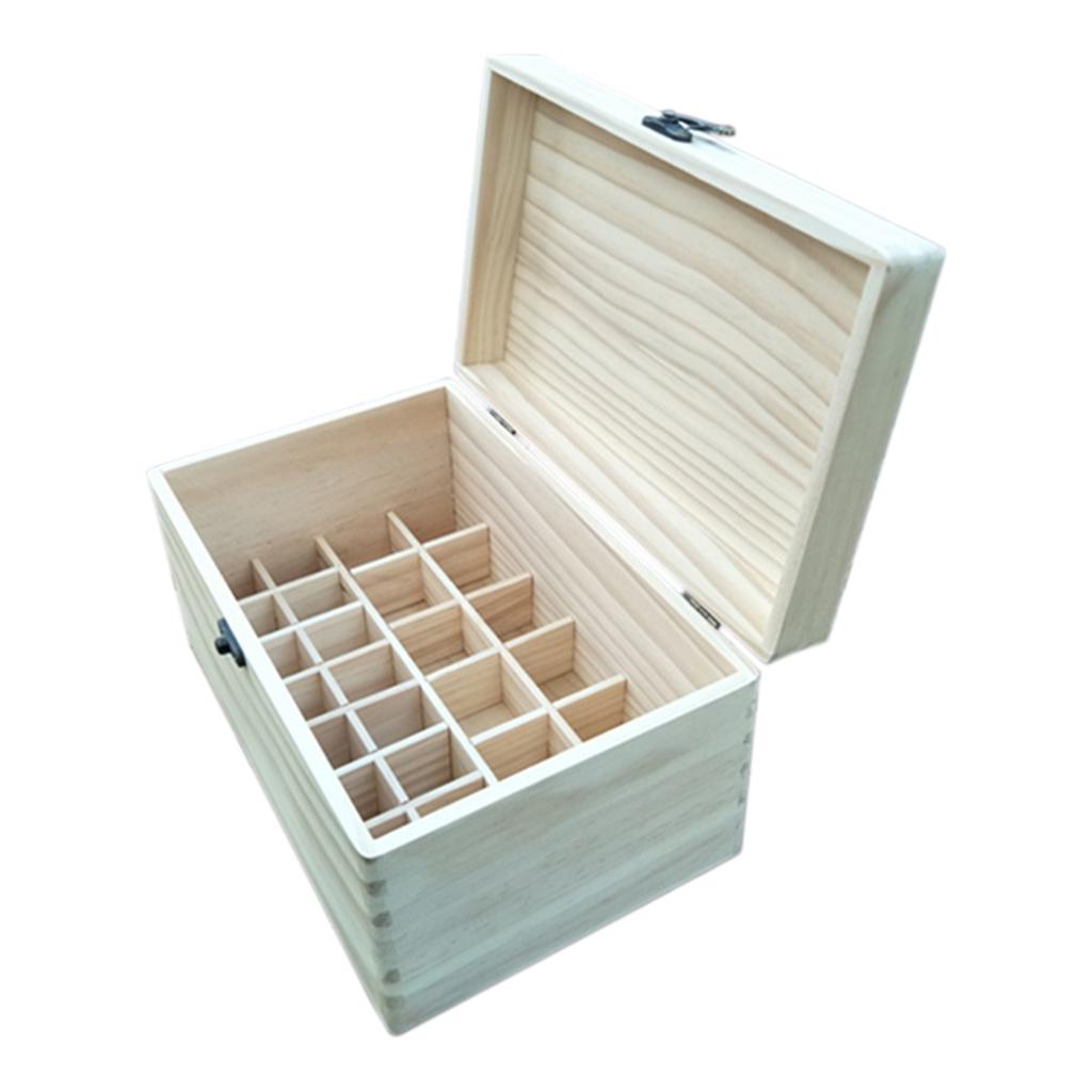 28 Slots Essential Oil Wooden Box Organizer Wood Storage Case for 30ml/10ml