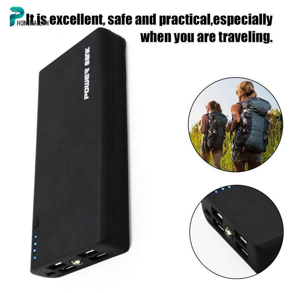 Bộ dụng cụ làm sạc dự phòng 4 cổng cắm USB dùng 6 pin 18650 có đèn LED tiện dụng