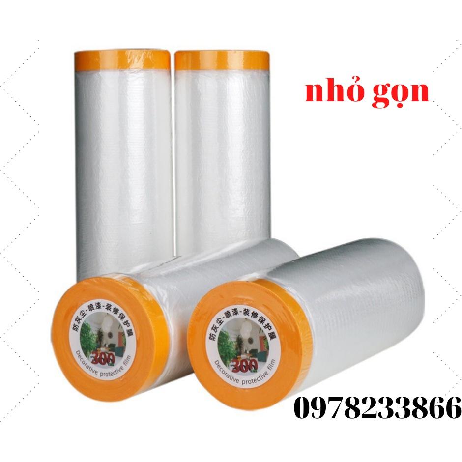 Màng che phủ ngăn sơn bả đa năng ABA55x20, rộng 55cm dài 20m (từ 10cm kéo rộng ra 55m)