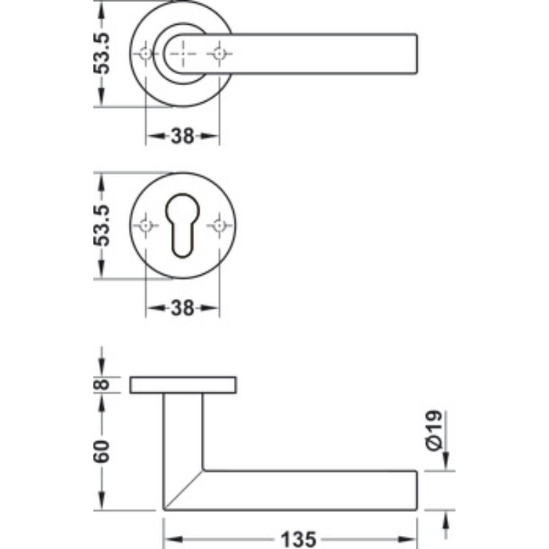 Bộ tay nắm cửa Hafele 903.92.556 - Hàng Chính Hãng