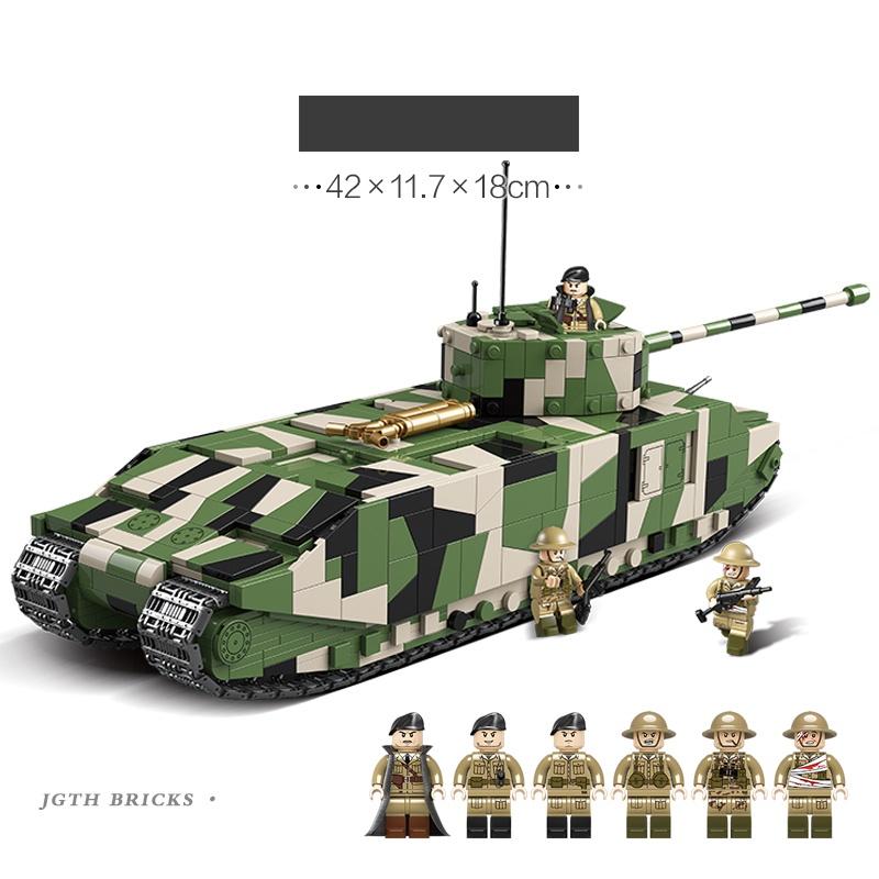 Đồ chơi Lắp ráp Xe Tăng Anh hạng nặng TOG II, Quanguan 100241 British Tank, Xếp hình thông minh, Mô hình xe tăng