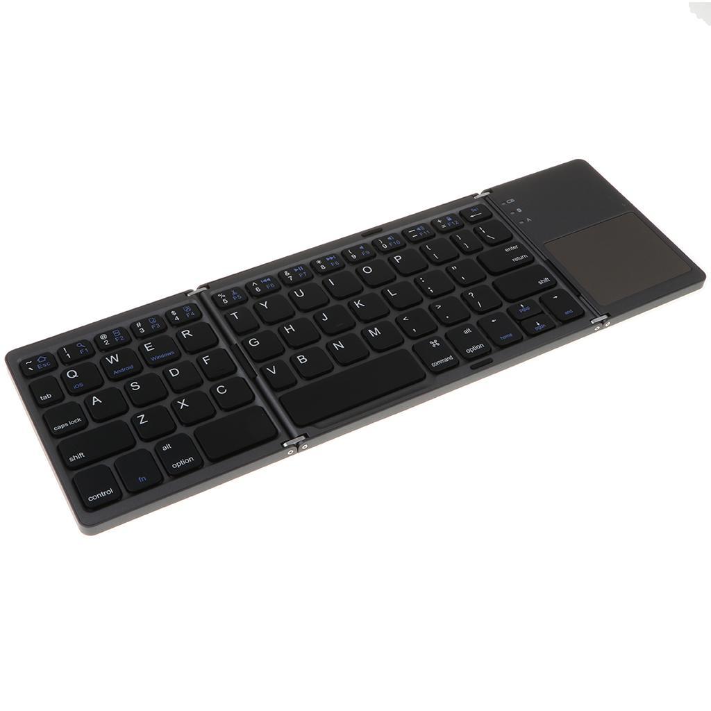 Portable Wireless Folding Keyboard Bluetooth 3.0 Foldable Touchpad black