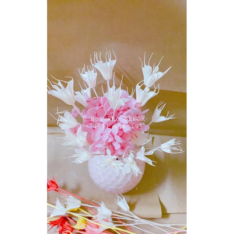 Bình hoa Cẩm Tú Cầu khô mix Bát Giác ️ Bình hoa khô mini ️