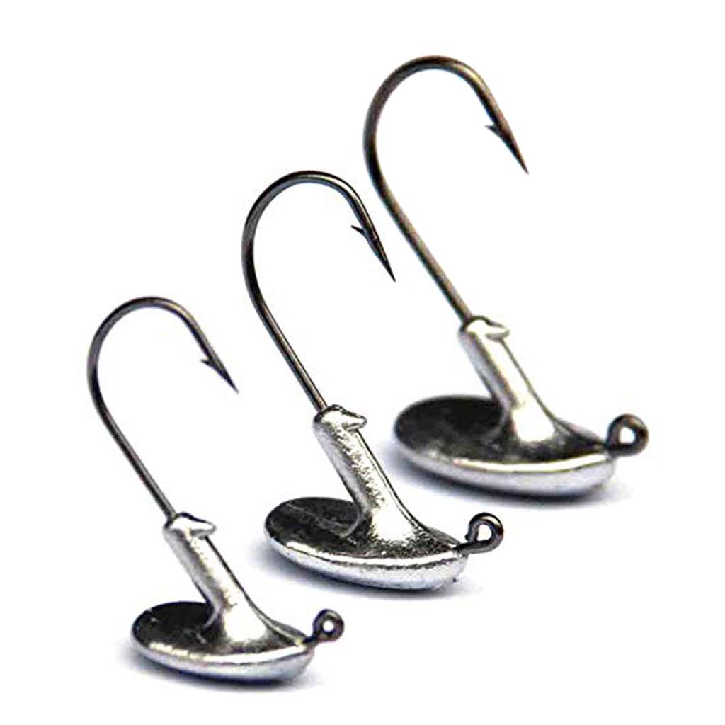 50pcs Tumbler Lead Head Fishing Hooks Jig Bait for Soft Lure Fishinghook 5g