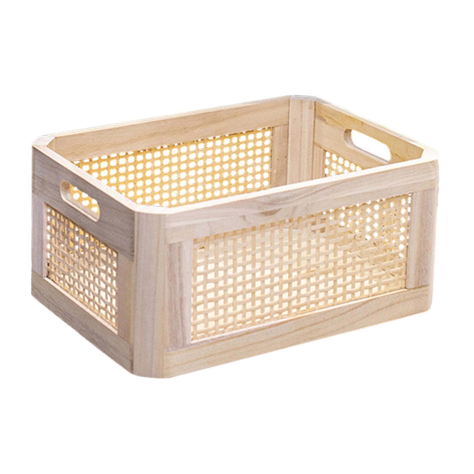 Desk Storage Basket, Wooden Desktop Storage Box Dorm Drawer Organizer Bin Desk Organizer Tray for Organizing, Shelves ,Cosmetics, Cabinet, Makeup