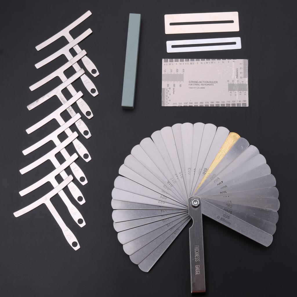 Luthier SỬA CHỮA 5 Bộ Ván Trượt Ngón Tay Ngòi Thường Bảo Vệ Understring Bán Kính Đồng Hồ Đo