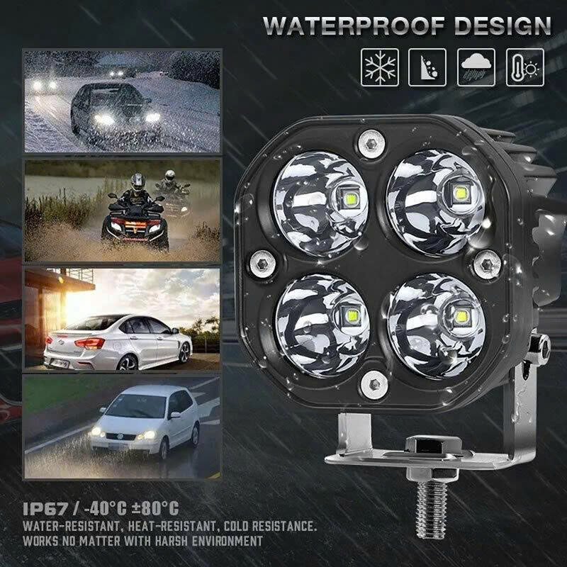 Đèn Trợ Sáng L4x Ztun: 4 Tim LED - Vỏ Hợp Kim Chống Nước, Ánh Sáng Sáng Rực Rỡ Cho Xe Máy và Ô Tô Đẳng Cấp