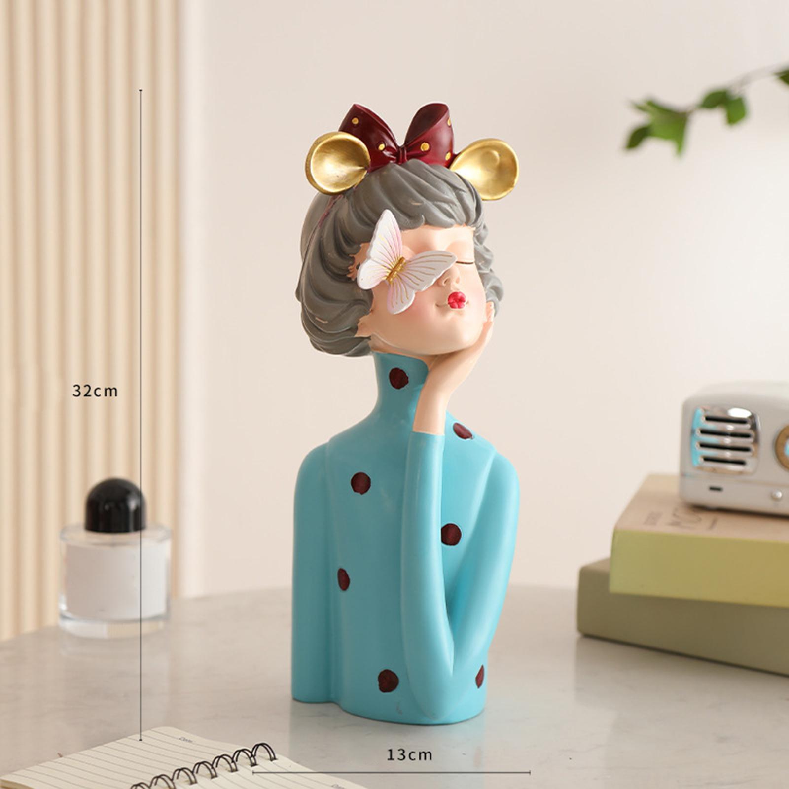 Girl Statue Home Decor Decorative Object Girl Figurine for Desk Office Porch