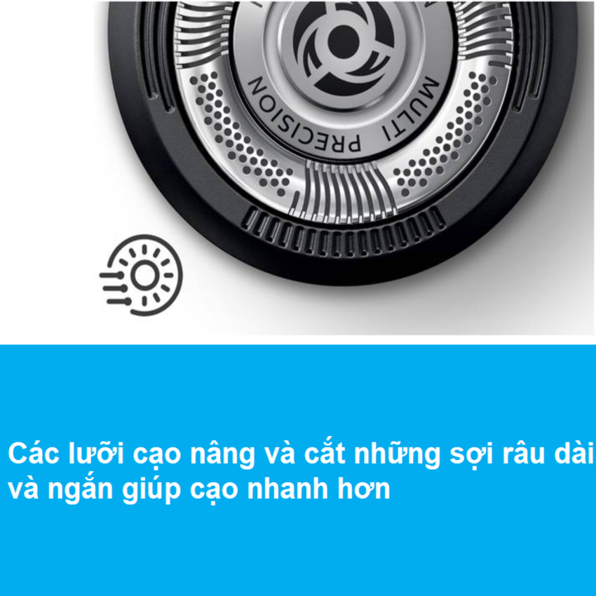 Máy cạo râu khô và ướt cao cấp Philips S5390/12 có đầu tỉa tóc mai và ria mép - Hàng nhập khẩu