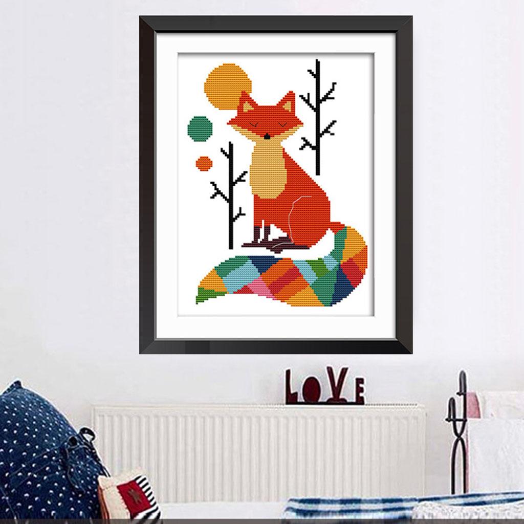 Printed Cross Stitch Kits Colorful Lowrie Embroidery Starter Kits Easy Patterns Embroidery for Girls Crafts Stamped Cross-Stitch Supplies Needlework