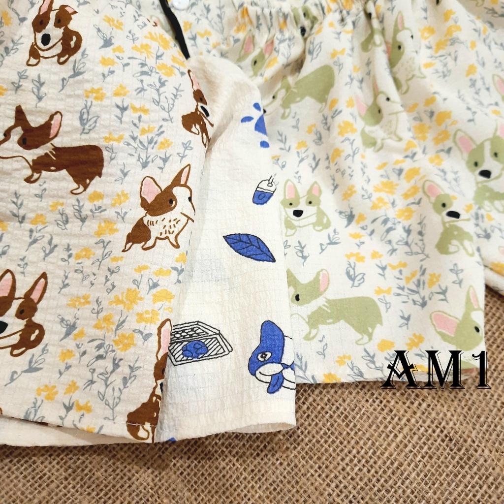 Đồ bộ quần áo pijama chất đũi xốp cho bé QATE898