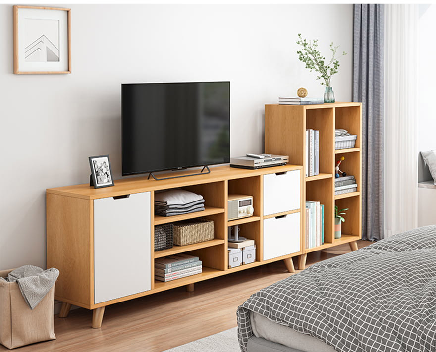 Kệ tivi hiện đại bằng gỗ thiết kế tiện dụng