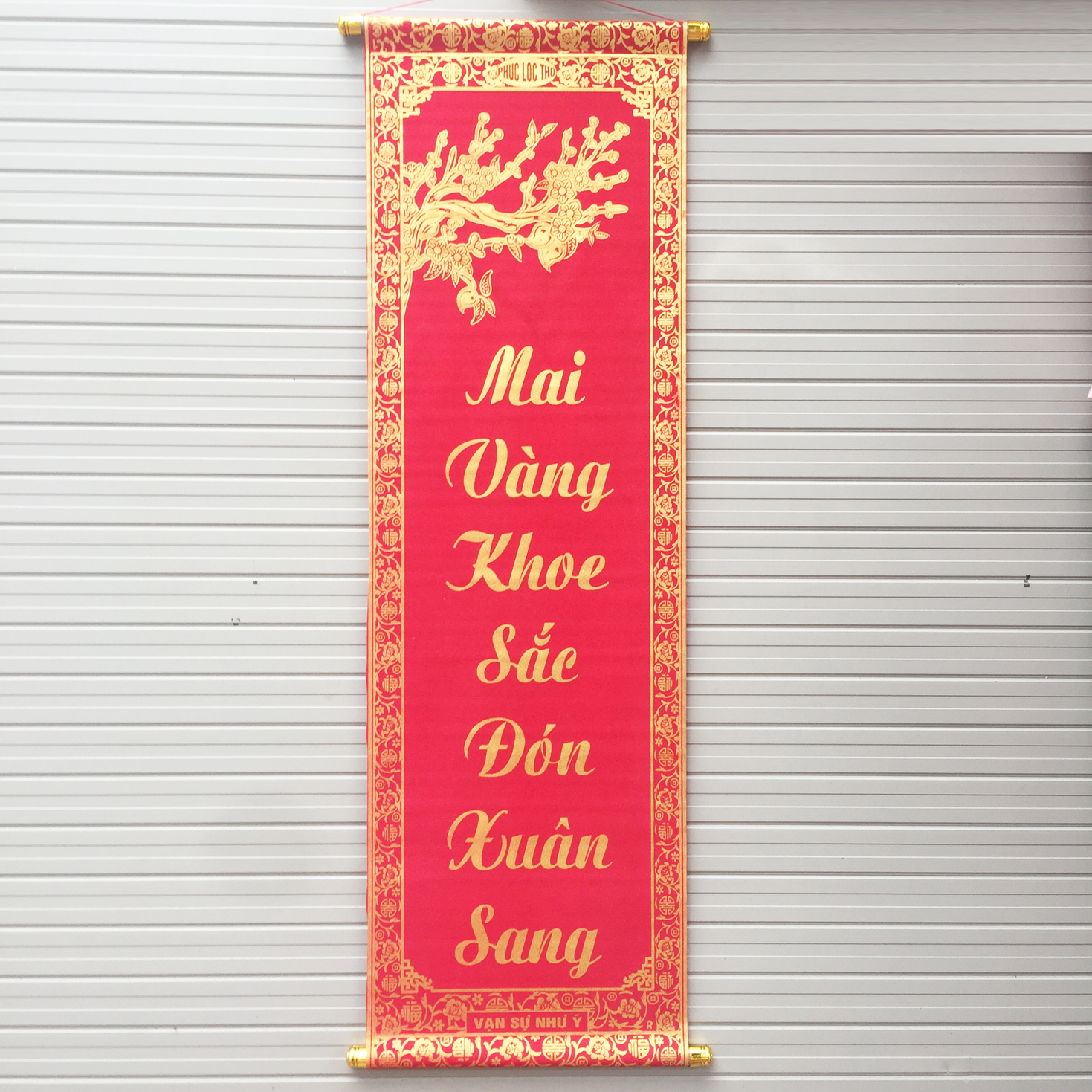Bộ đôi câu đối đỏ chữ vàng dài 1m trang trí Tết