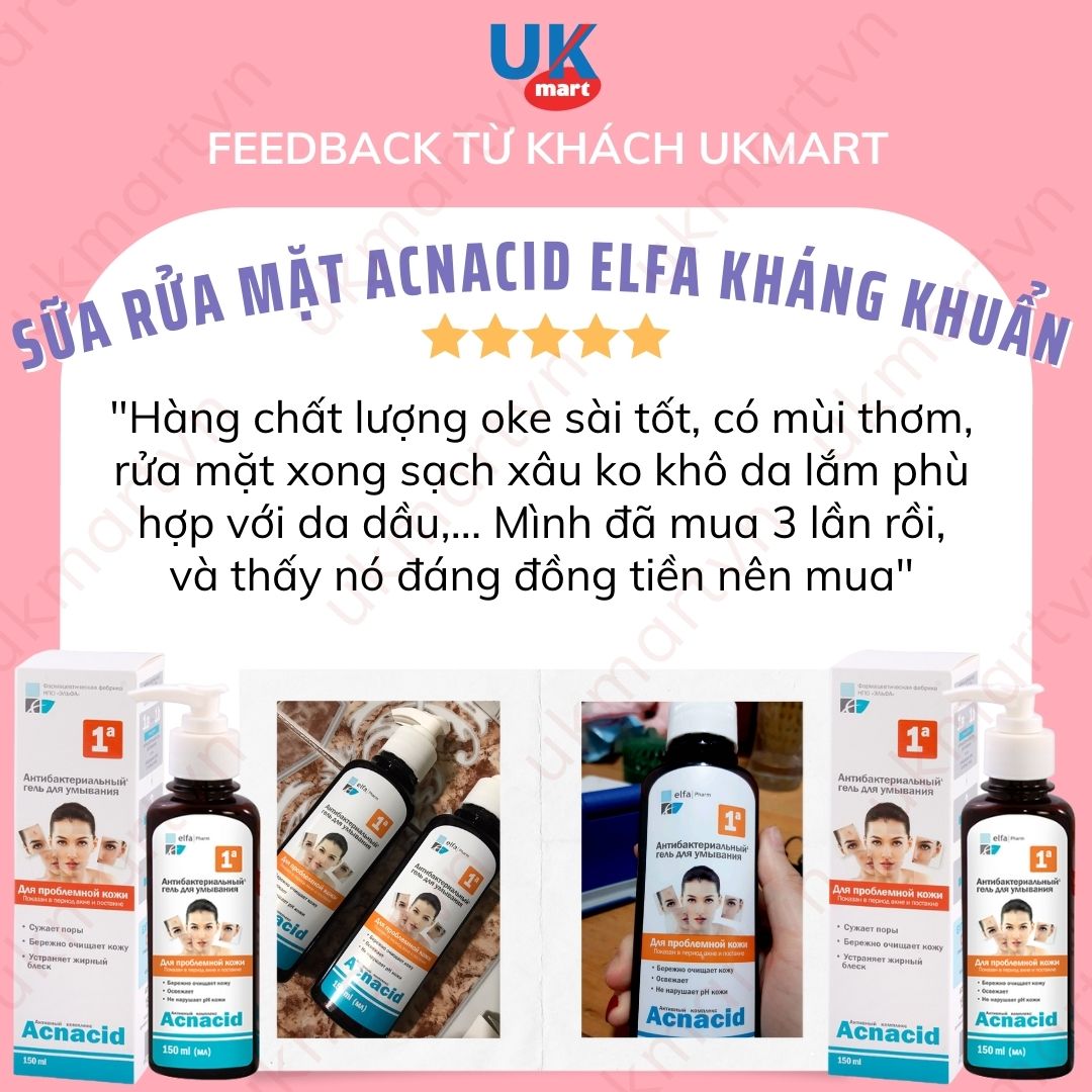 Sữa Rửa Mặt Acnacid Elfa Kháng Khuẩn 150ml