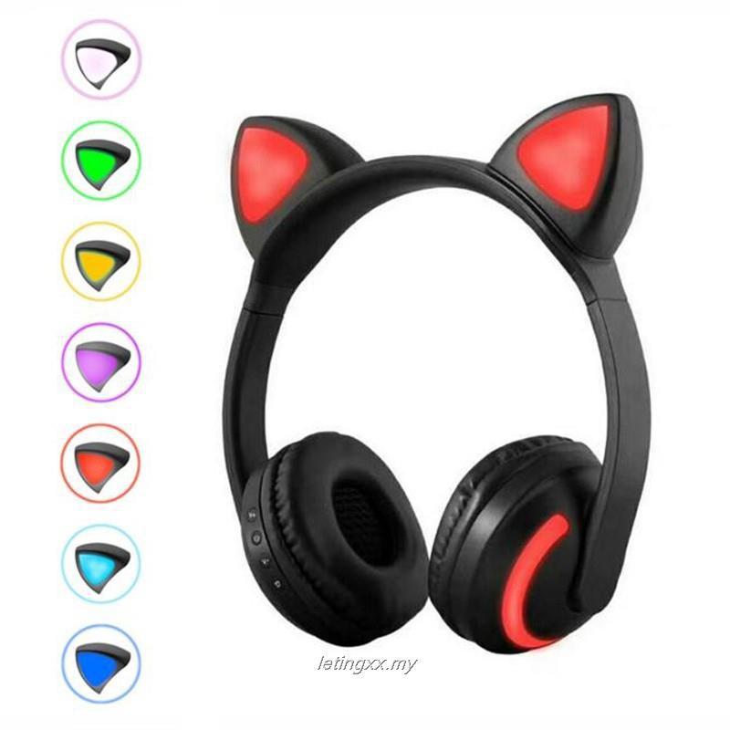 Tai Nghe Bluetooth Hình Mèo / Thỏ / Hươu / Ác Quỷ Phát Sáng