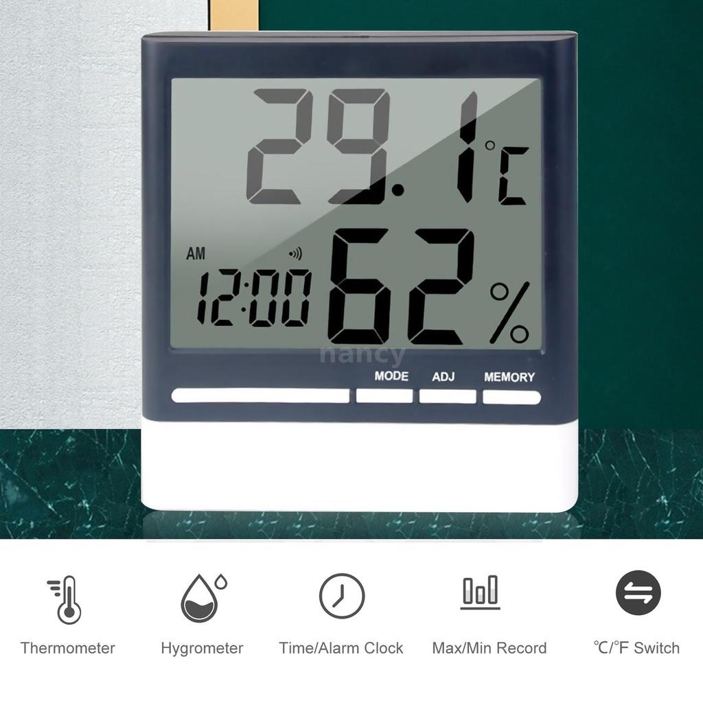 Đồng Hồ Đo Nhiệt Độ Độ Ẩm Kỹ Thuật Số Mini Có Chức Năng Báo Thức Và Chức Năng Lưu Trữ Cho Nhà Ở / Văn Phòng