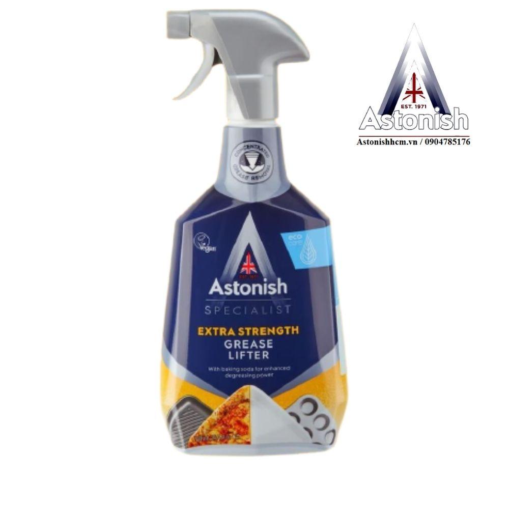 Bình xịt tẩy dầu mỡ cháy khét Astonish C6750 750ml sản xuất tại Vương Quốc Anh chuyên dùng vệ sinh các bề mặt bếp gas từ hồng ngoại và khu vực bếp