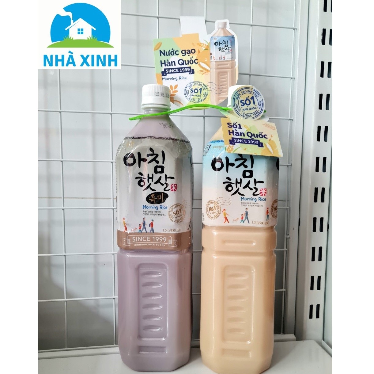 Nước gạo Hàn Quốc Morning Rice 1.5L - Combo 2 chai Mix vị gạo trắng &amp; gạo lứt