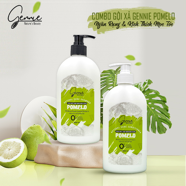 Dầu Gội Gennie Natural Care Tinh Dầu Bưởi Dành Cho Tóc Khô Và Dễ Gãy 400ml Chính Hãng