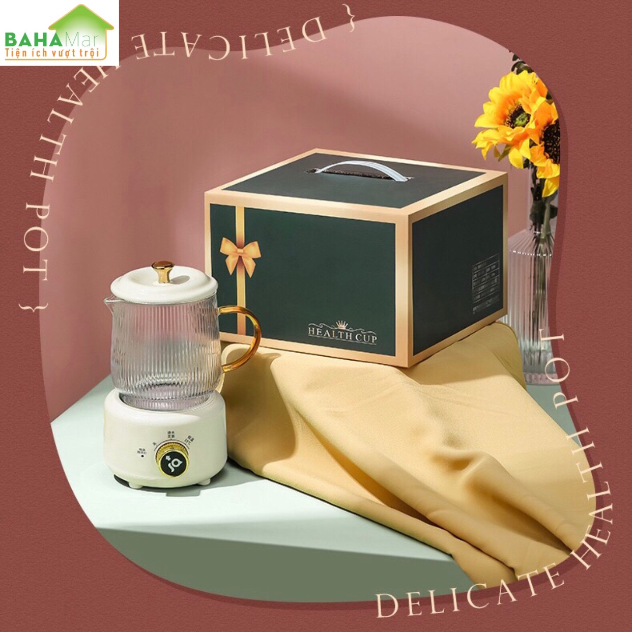 BỘ ẤM PHA TRÀ ĐIỆN CÁCH NHIỆT "BAHAMAR" dùng pha cafe, trà hoa, trà dưỡng nhan… rất nhanh gọn
