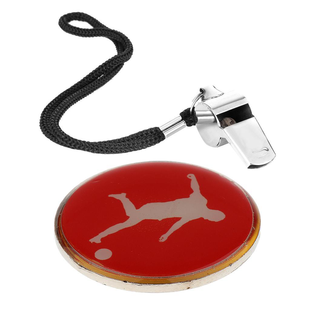 Football Soccer Referee Flip Toss Coin Disc 3.5cm With Metal Whistle