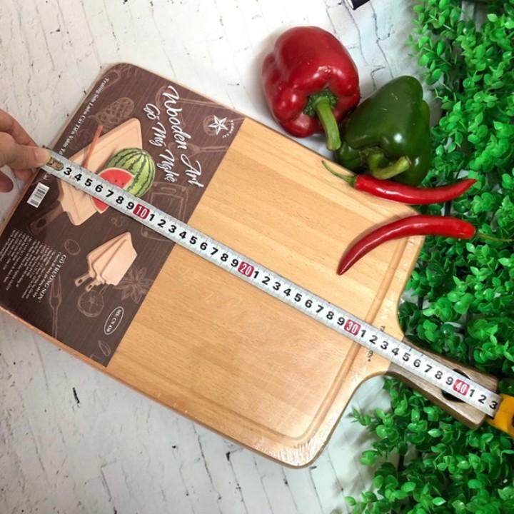THỚT GỖ BEECH CHỮ NHẬT CAO CẤP có tay cầm Kt 25cx43cm. Dụng cụ nhà bếp được Kiểm nghiệm và chứg nhận bởi VSATTP AN TOÀN