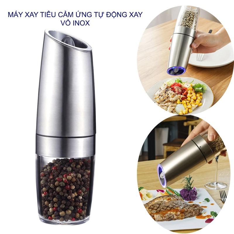 LỌ ĐỰNG VÀ XAY HẠT TIÊU CẢM ỨNG TỰ ĐỘNG ZX-D33 VỎ INOX 201