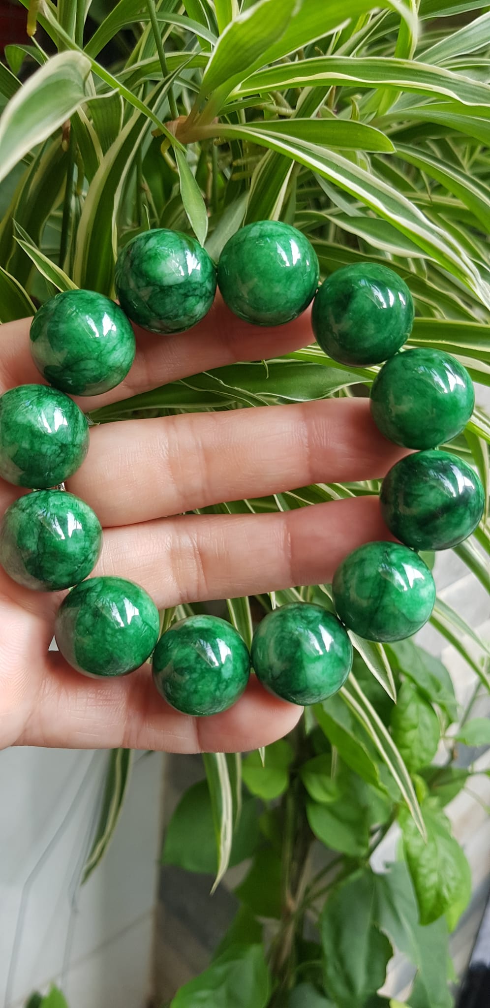️Vòng Tay Nam Đá Cẩm Thạch Xanh lá Size lớn hạt 18mm bóng đẹp hợp Các Anh Mệnh Mộc mệnh Hỏa đeo là một món trang sức tuyệt vời cho các quý ông ạ