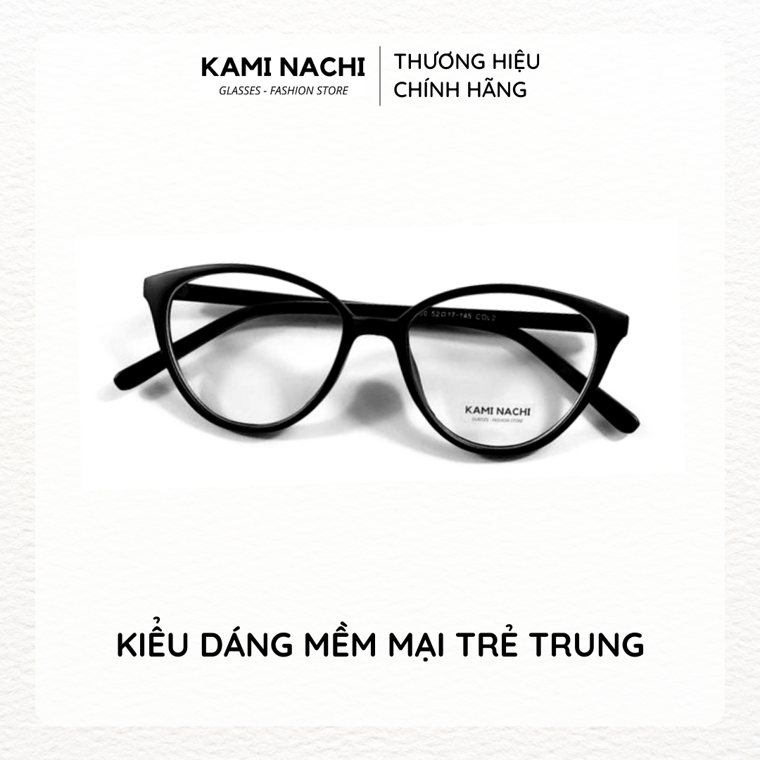 Gọng kính nhựa dáng mắt mèo KAMI NACHI phong cách tự do 2360