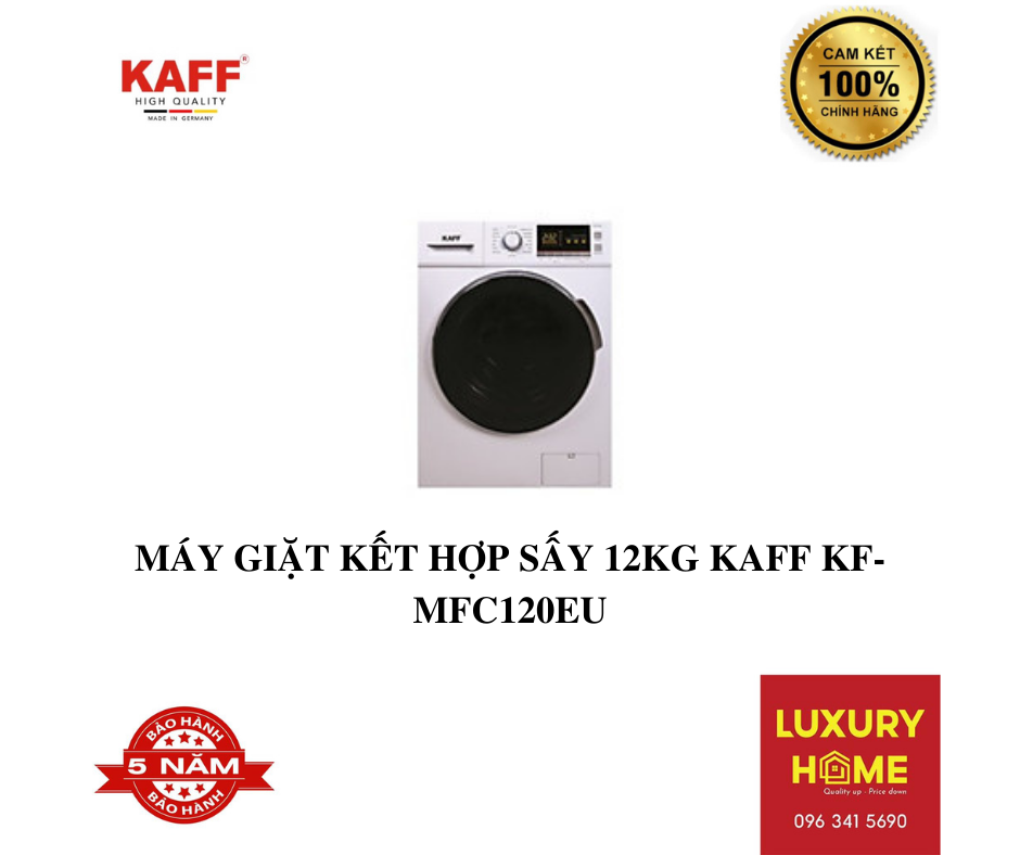 MÁY GIẶT KẾT HỢP SẤY 12KG KAFF KF-MFC120EU - Hàng chính hãng (Chỉ giao TP. HCM)