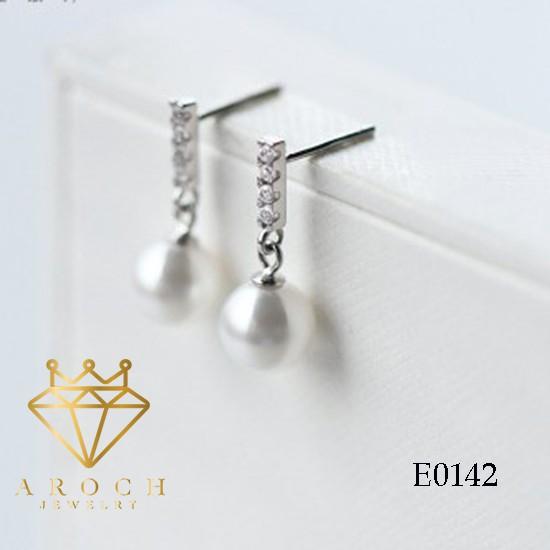Khuyên tai bạc Ý s925 Little Pearl E0142 - AROCH Jewelry