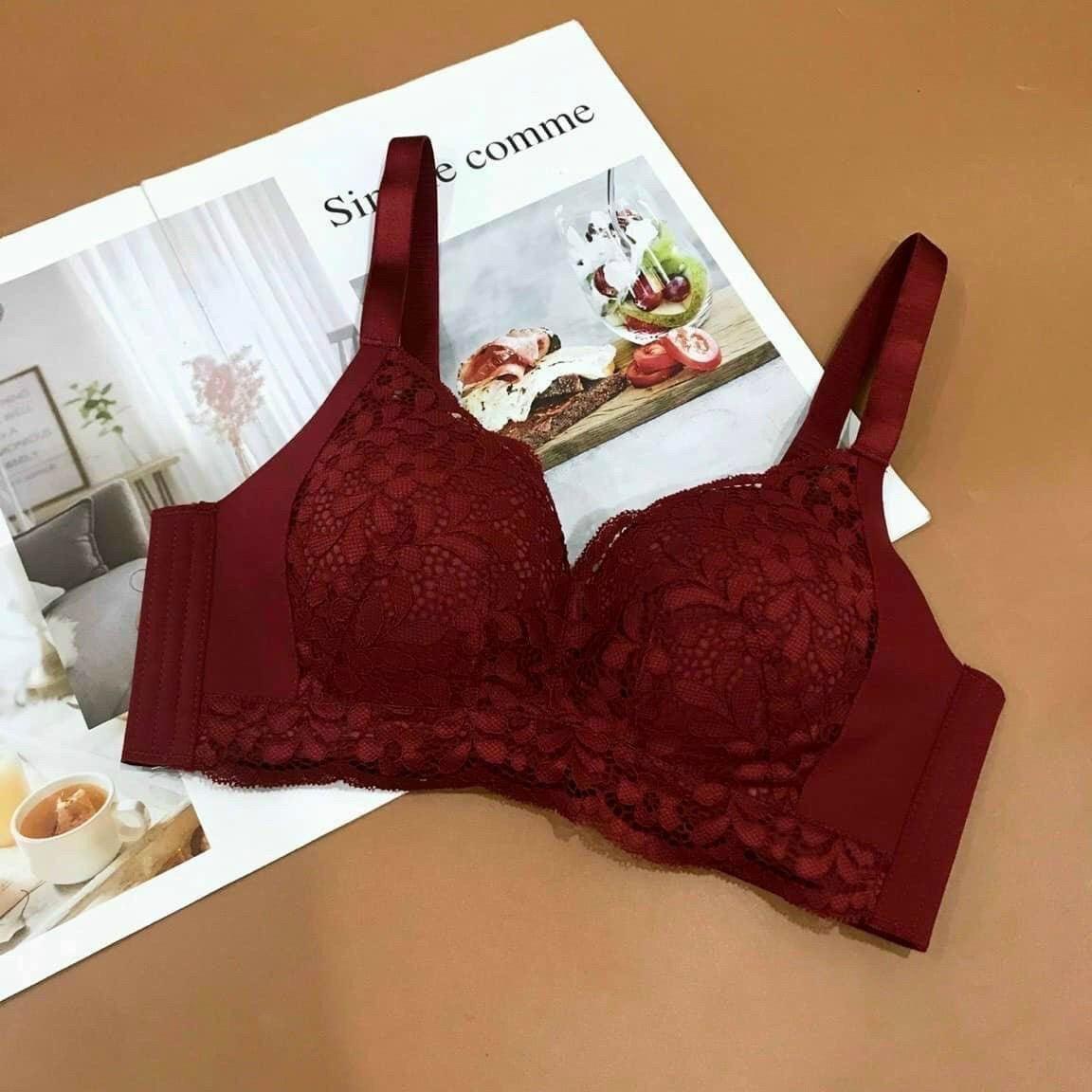 Áo lót ren nữ đệm dày đệm hơi mềm mại,thoải mái, không gọng siêu nâng- đẩy vòng 1, bản to che phủ khuyết điểm