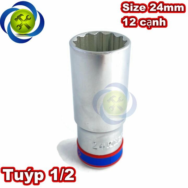 Tuýp 24mm 1/2 Kingtony 423024M loại dài 12 cạnh màu trắng