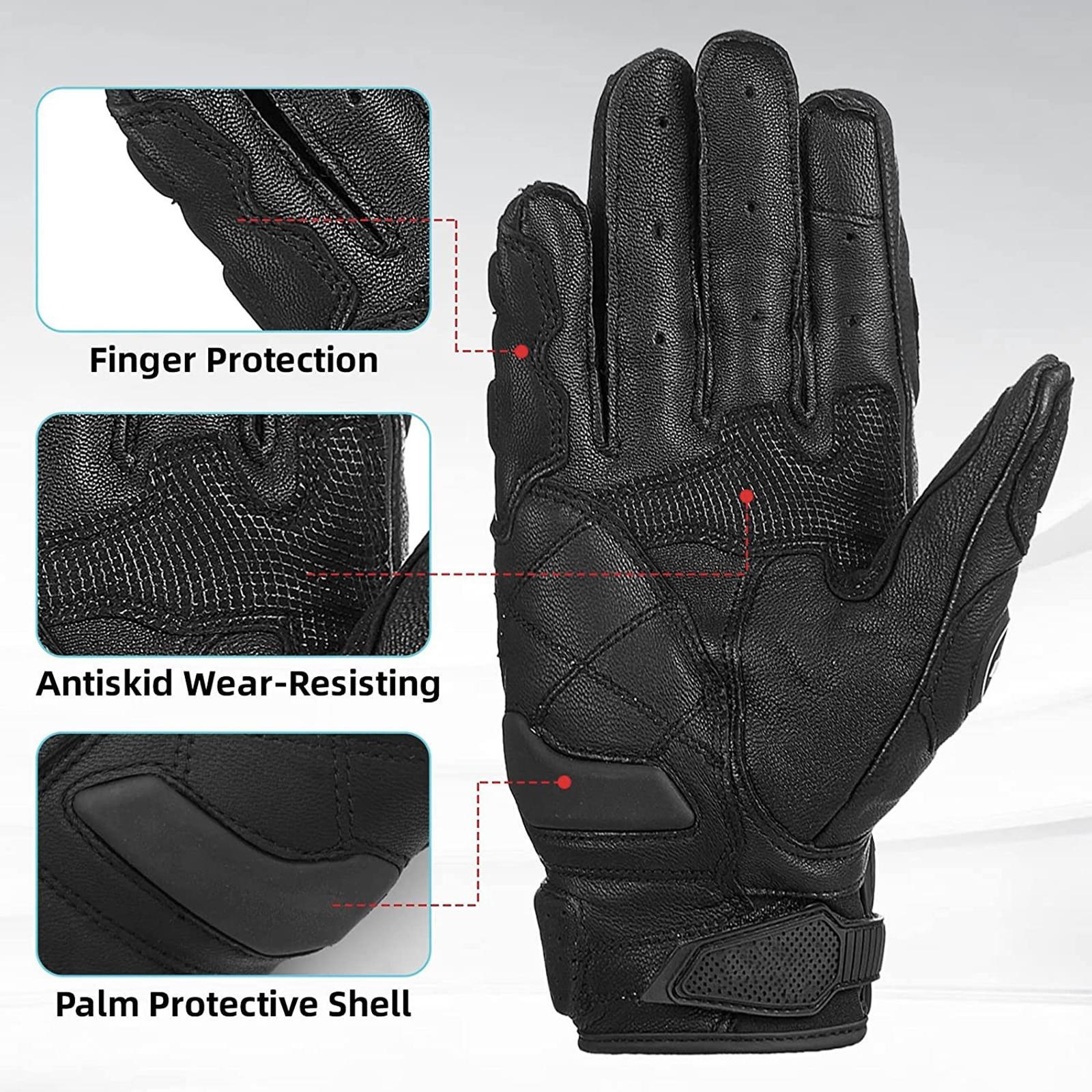 Premium PU Leather Motorcycle Gloves Touchscreen for Driving