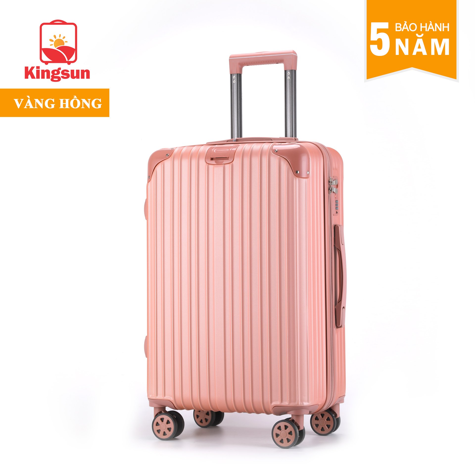 Vali du lịch kéo Kingsun cao cấp Size 24inch KS-033 - Vàng Hồng