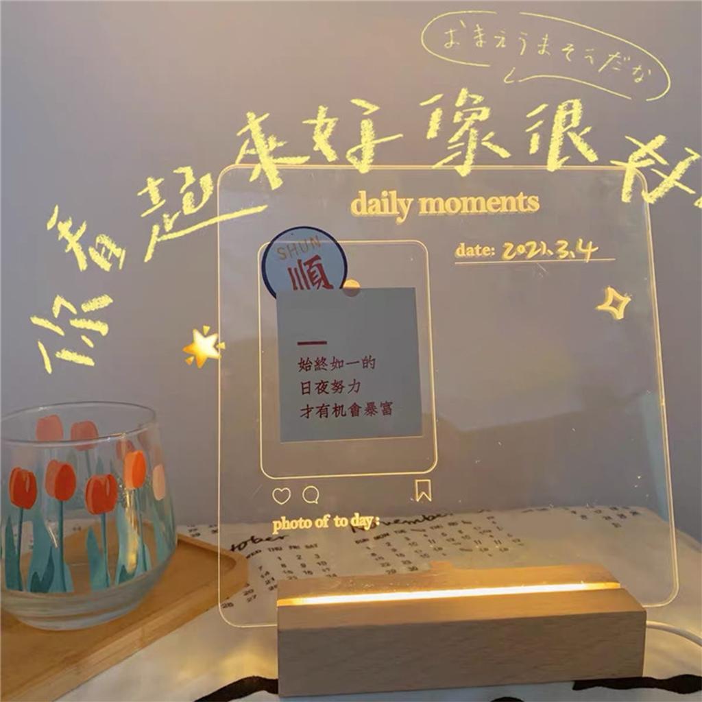 Acrylic Message Board Note Board LED Light Writing Board Style 1