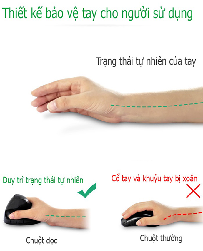 Chuột Đứng Không Dây Pin Sạc Chống Mỏi Tay MS1353 - Tặng Thêm 1 Pin AAA Maxell Cao Cấp, Hàng nhập khẩu