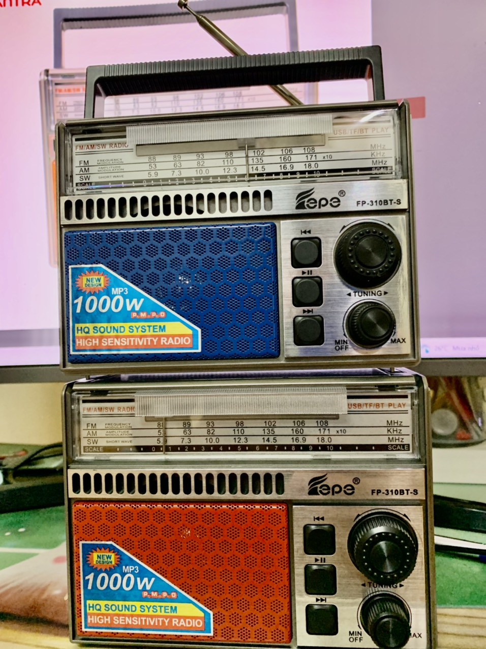 ĐÀI Radio PePe FP-310BT-S JaPan Năng Lượng Mặt Trời Mẫu Mới Nhất