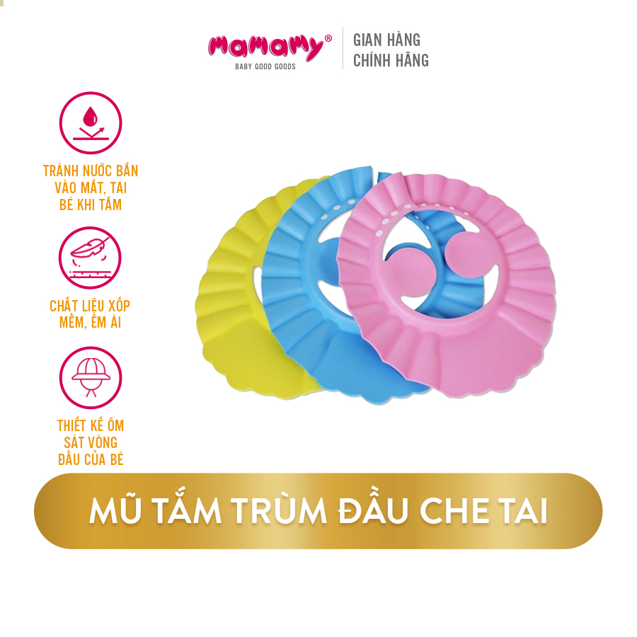 [GIFT] Mũ gội đầu chắn nước, bảo vệ tai cho bé Mamamy (giao ngẫu nhiên)