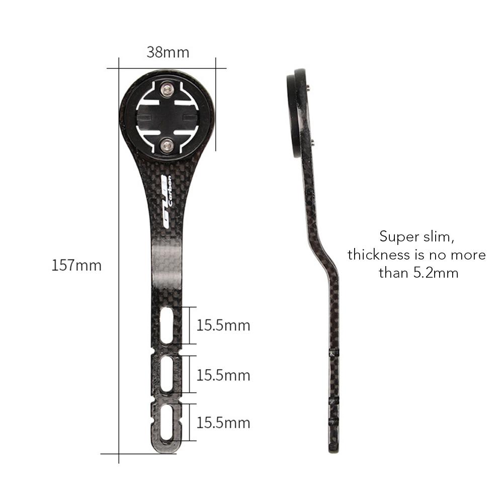 Giá đỡ máy tính xe đạp bằng sợi carbon Đi kèm với 3 bộ điều hợp bằng nhựa Thích hợp cho tay lái cong của xe đạp