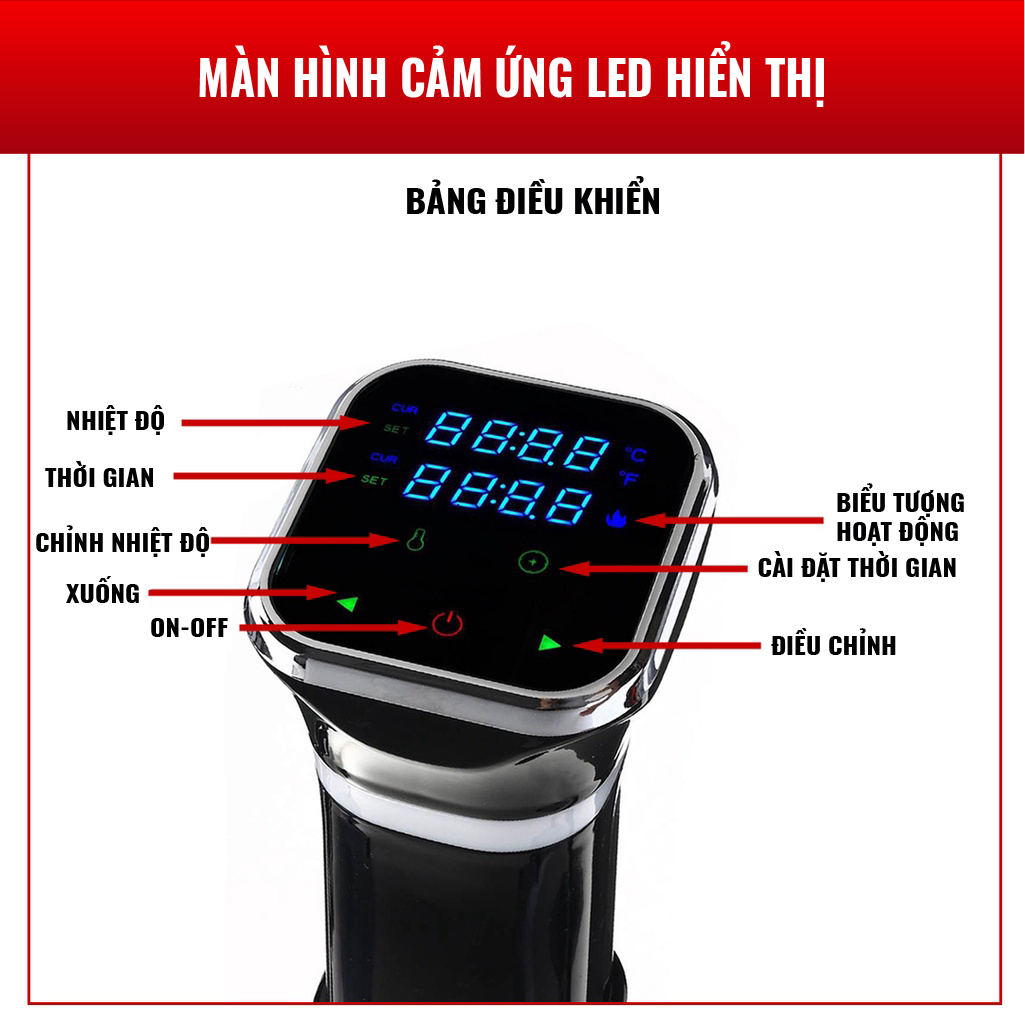 Máy Nấu Chậm Sous Vide SVM11. Kiểm Soát Thời Gian Và Nhiệt Độ Chuẩn Xác. Hàng Nhập Khẩu Chính Hãng SGE Thái Lan