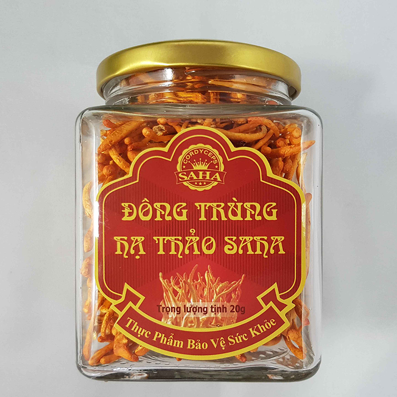 Thực phẩm chức năng Đông trùng hạ thảo SAHA hộp gỗ 20g