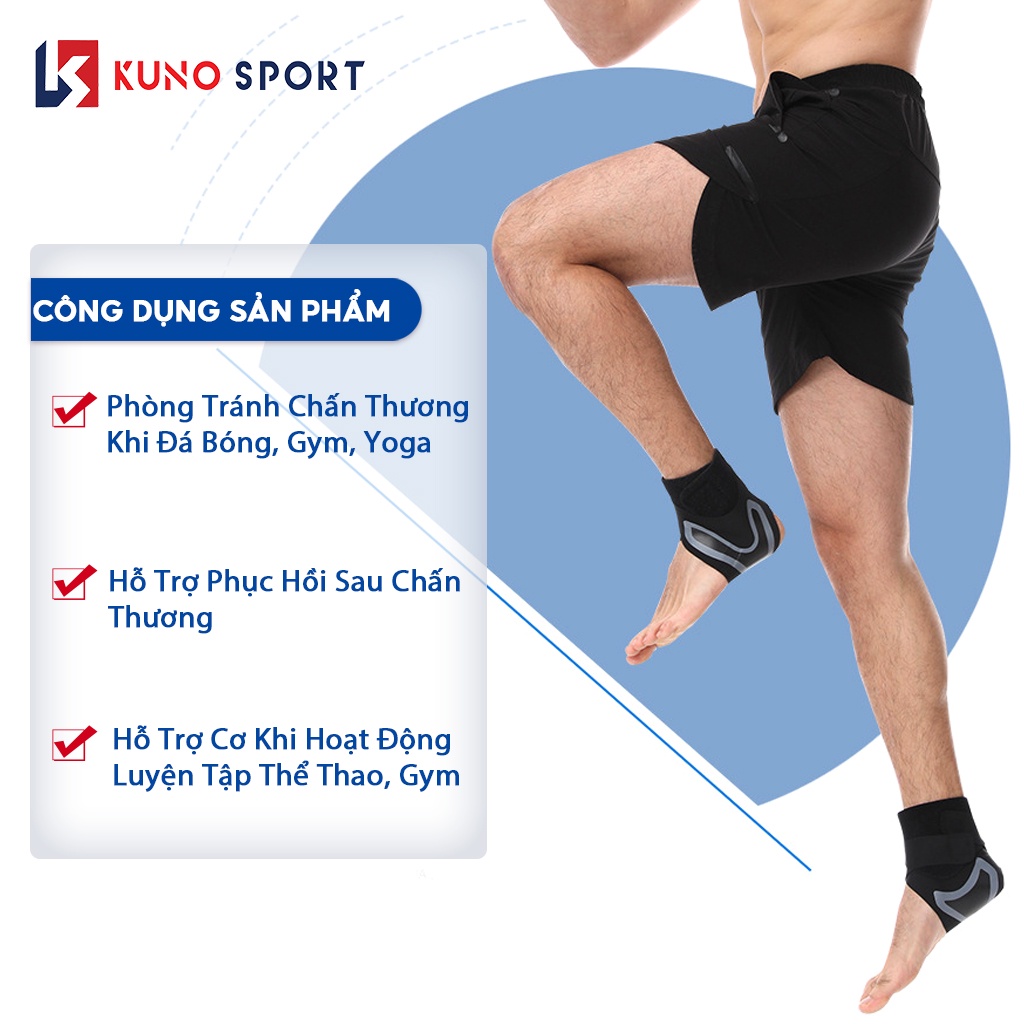 Băng Quấn Bảo Vệ Cổ Chân Mắt Cá Chân KUNO SPORT Đai Bảo Vệ Cổ Chân Đá Bóng Chơi Thể Thao Chạy Bộ