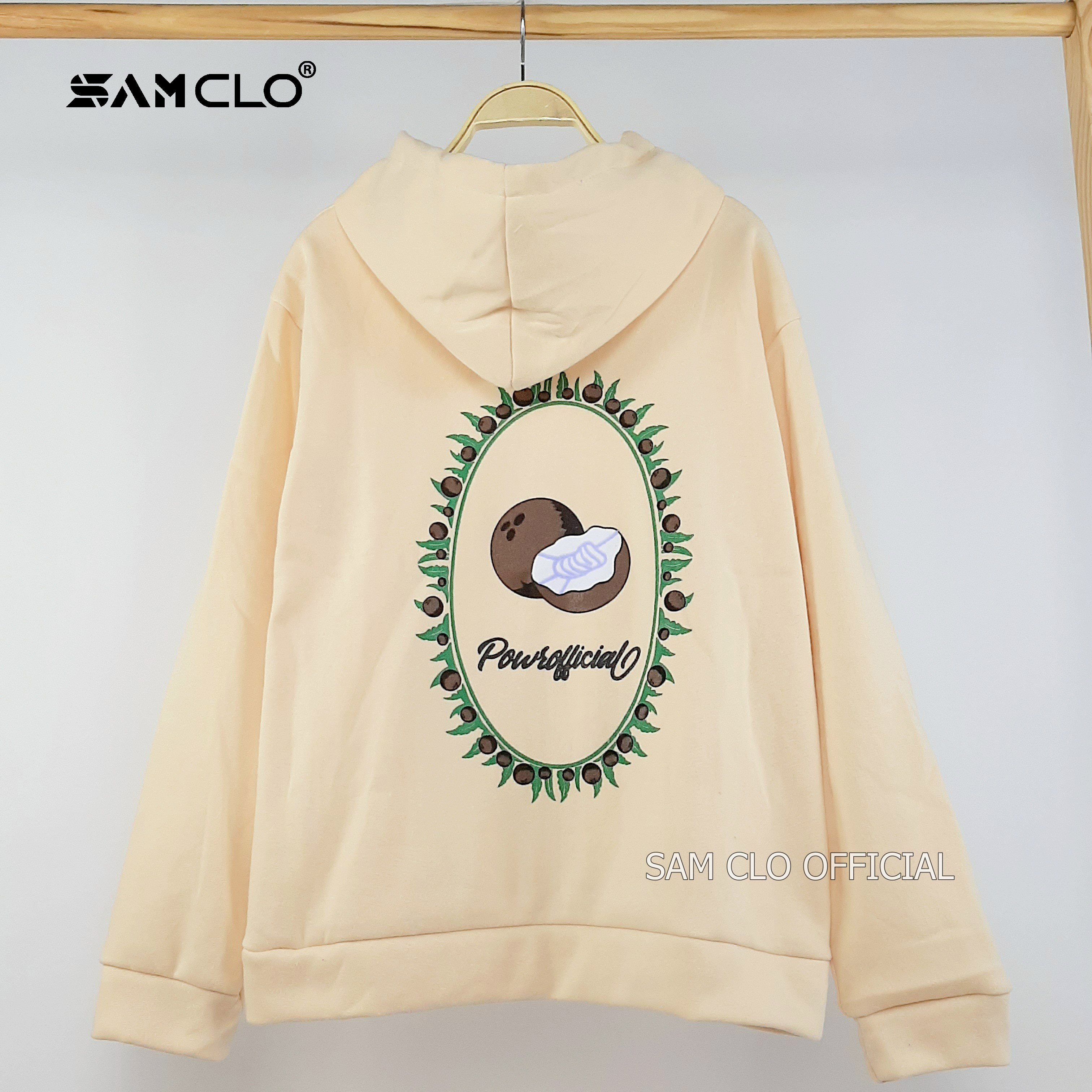 Áo khoác nỉ nam nữ SAM CLO hoodie chui có khóa kéo tay dài thu đông freesize dáng unisex in hình SỌ DỪA official