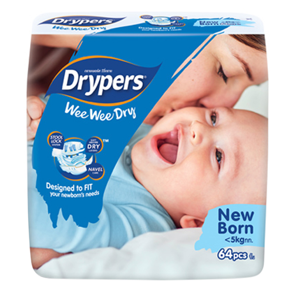 Tã dán trẻ em Drypers Wee Wee Dry NB 64 miếng (NB - 5kg)