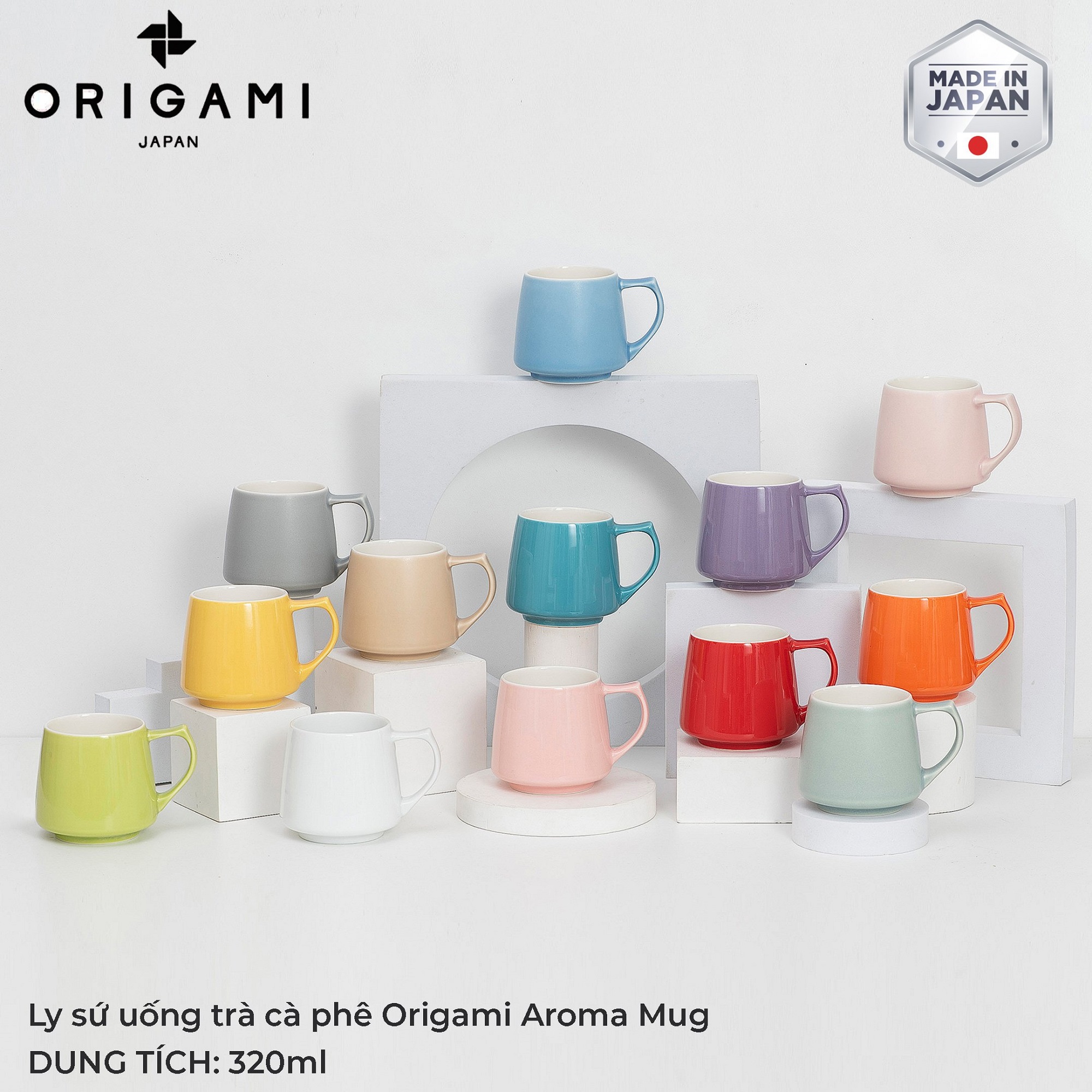 Ly sứ uống trà cà phê Origami Aroma Mug 320ml