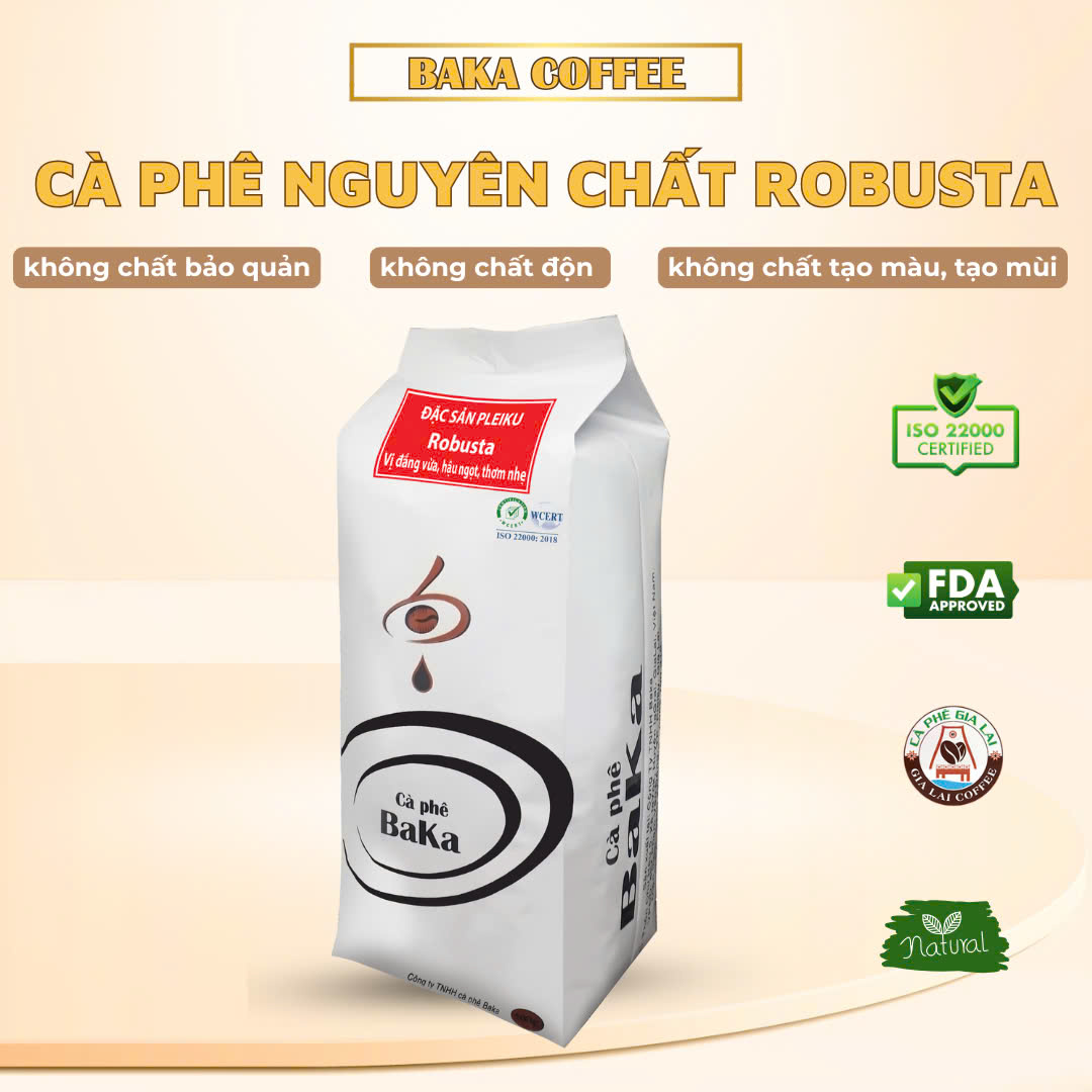 Cà Phê Nguyên Chất Baka - Robusta (Bì 500g)