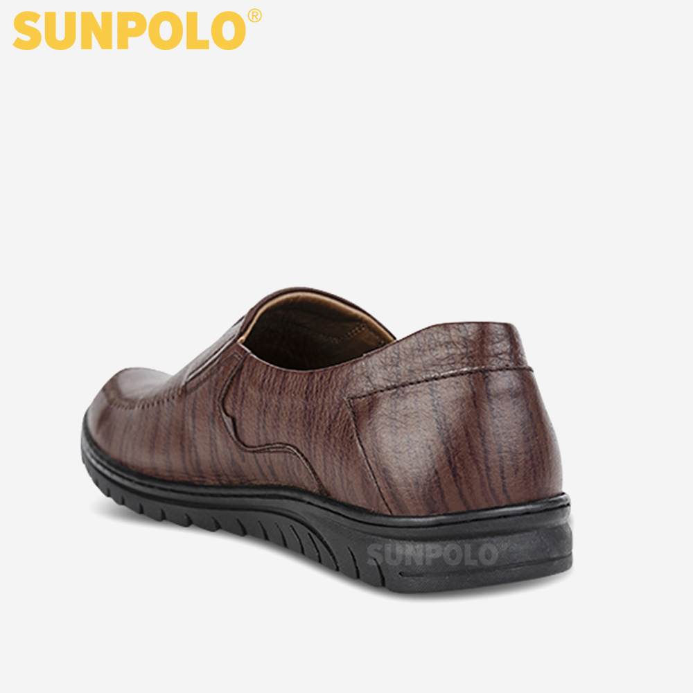 Giày Mọi Nam Da Bò Sunpolo SUS501N - Nâu (Size